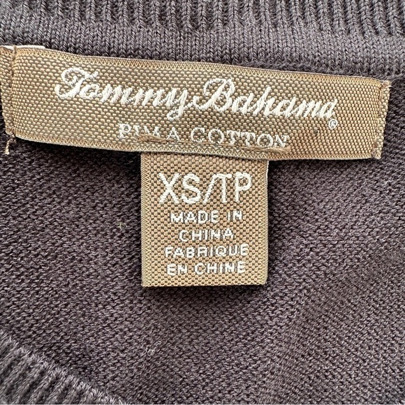 Tommy Bahama cardigan, crew neckline, 3/4 length sleeves, button front, cotton - Picture 7 of 8